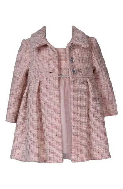 Iris & Ivy Kids' Bouclé Coat & Dress Set In Blush