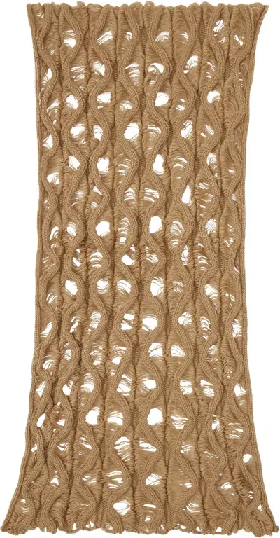 Isa Boulder Brown Fudgy Scarf In Sand