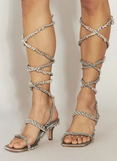 Isa Boulder Roots Heels In Silver