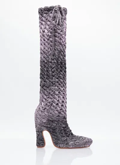 Isa Boulder Spiral Cable Boots In Lilac