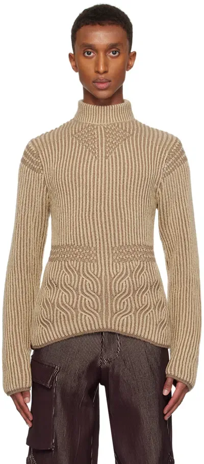 Isa Boulder Ssense Exclusive Beige Rover Twisty Turtleneck In Soil