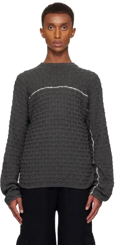 Isa Boulder Ssense Exclusive Gray Hexagon Sweater In Smoke