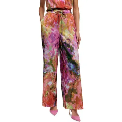 Isaac Mizrahi New York Print Satin Pants In Holly - Multi