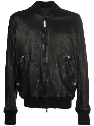 Isaac Sellam Experience Zipped Leather Jacket In Schwarz