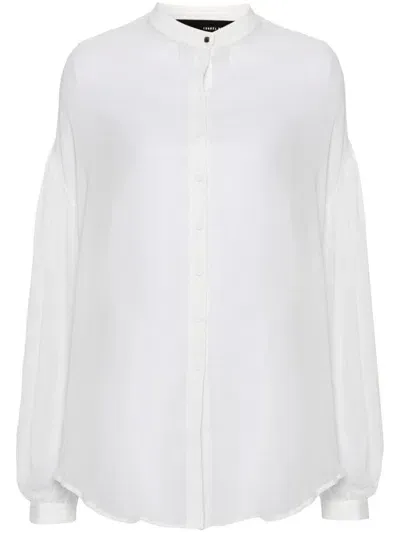 Isabel Benenato Semi-sheer Shirt In White