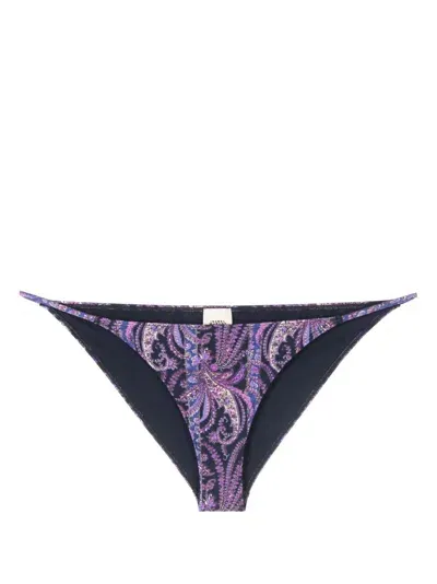 Isabel Marant Bandana-print Bikini Bottoms In Blue