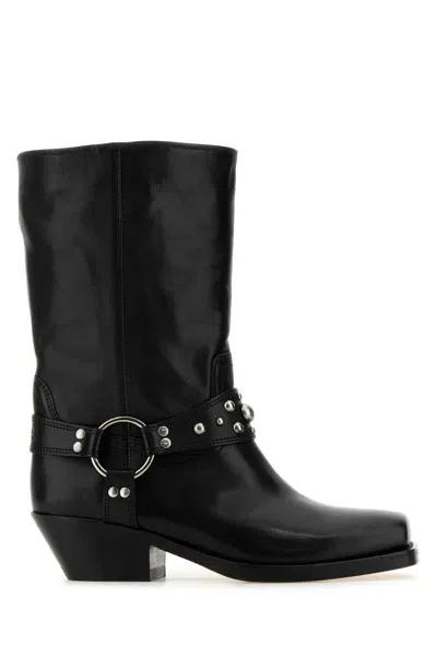 Isabel Marant Black Leather Anya Ankle Boots