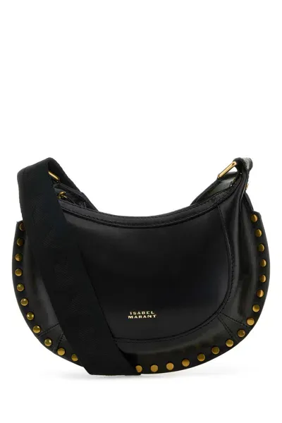 Isabel Marant Black Leather Mini Moon Crossbody Bag