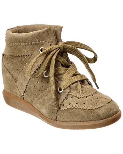 Isabel Marant Bobby Suede Wedge Sneakers In Brown