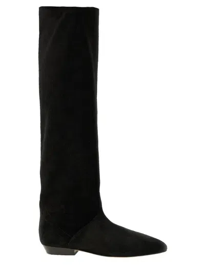 Isabel Marant Sayla Suede Knee-high Boot In Black