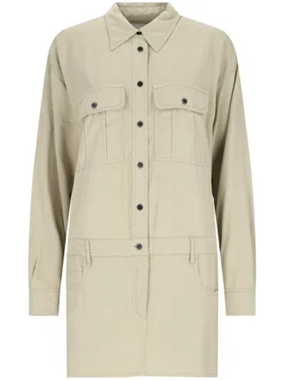 Isabel Marant Button-down Shirt Dress In Green