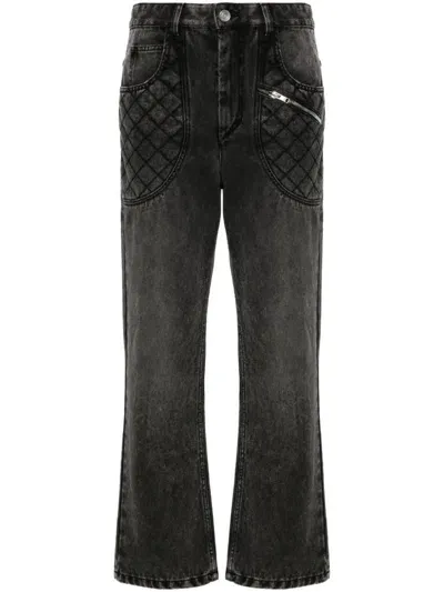 Isabel Marant Cassandre High-rise Wide-leg Jeans In Gray