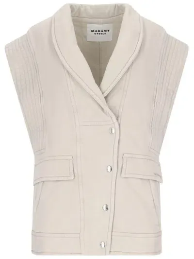 Isabel Marant Cotton Gilet In Neutrals