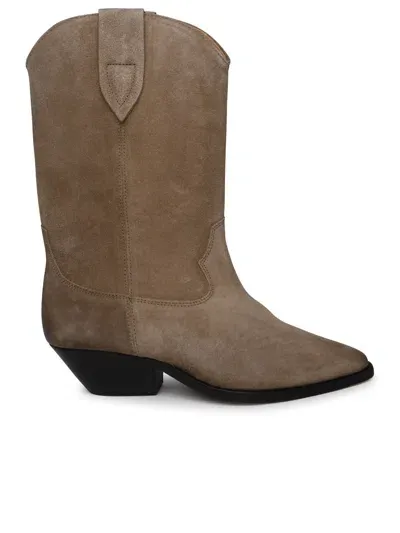 Isabel Marant Duerto Mole Chamois Ankle Boots In Beige