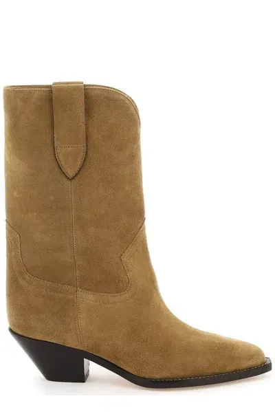 Isabel Marant Duerto Pointed Toe Boots In Beige