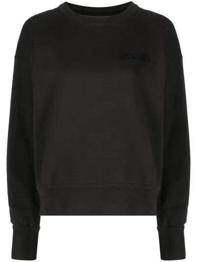 Isabel Marant Embroidered Logo Crew Neck Sweatshirt In Black