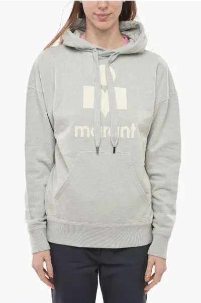 Isabel Marant Etoile Flocked Logo Mansel Hoodie In Grey