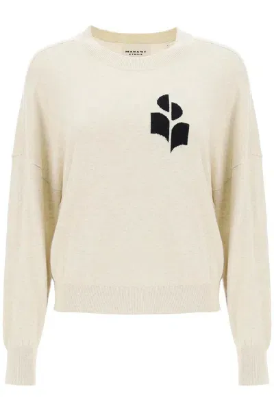 Isabel Marant Étoile Marisans Sweater With Logo Intarsia In Neutrals