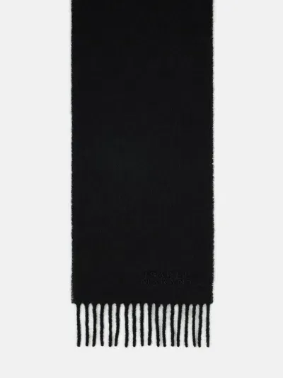 Isabel Marant 'firny' Black Alpaca Blend Scarf