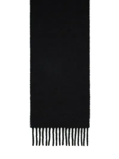 Isabel Marant 'firny' Black Alpaca Blend Scarf