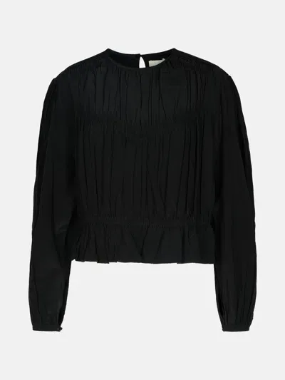 Isabel Marant 'gelina' Black Silk Blend Blouse