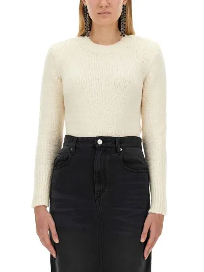 Isabel Marant Kalo Crewneck Jumper In Cream