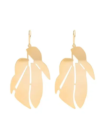 Isabel Marant Leaf Dangle Earrings In Gold