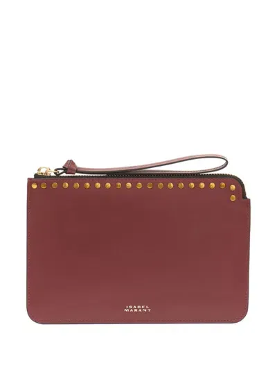 Isabel Marant Leather Clutch Bag In Rot