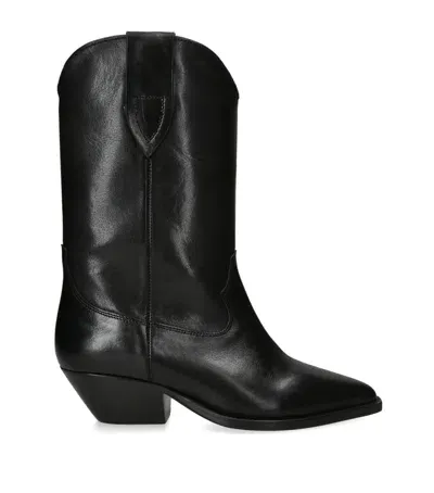 Isabel Marant Leather Duerto Cowboy Boots 40 In Black