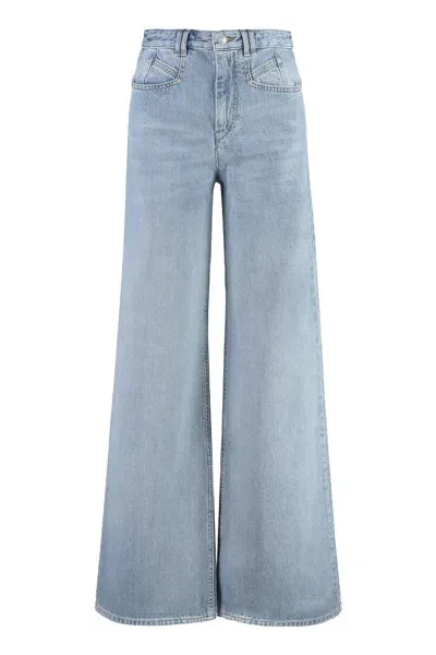 Isabel Marant Lemony Wide-leg Jeans In Gray