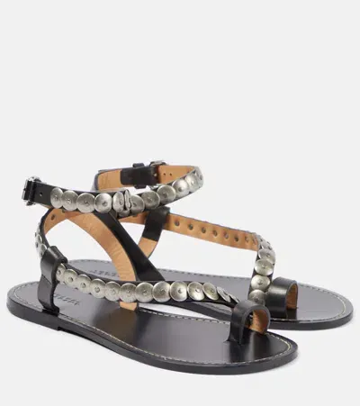 Isabel Marant Melte Studded Leather Sandals In Black