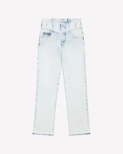 Isabel Marant Noemie High-rise Straight-leg Jeans In Light Blue