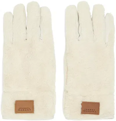 Isabel Marant Off-white Furka Gloves In C Ecru