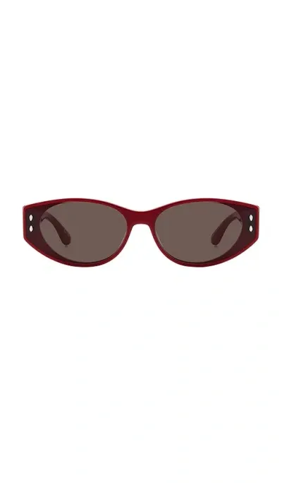 Isabel Marant Oval Sunglasses In Burgundy