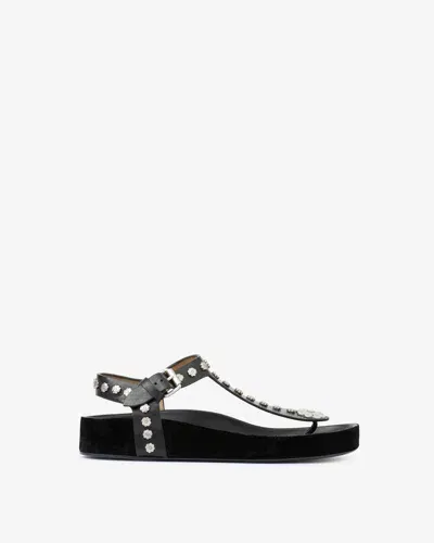 Isabel Marant Sandalen Enore In Black And Silver