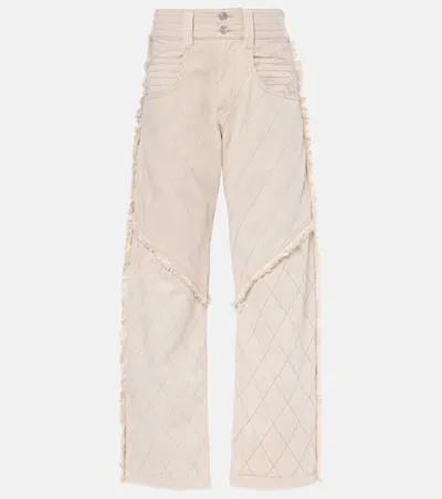 Isabel Marant Shanila Patchwork Wide-leg Jeans In White