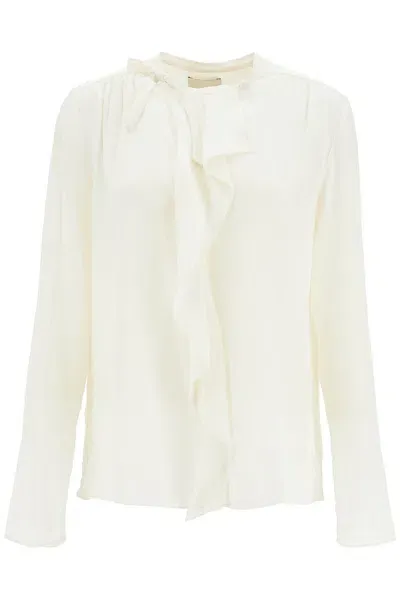 Isabel Marant Silk Blouse With Ruffle 'ut In White