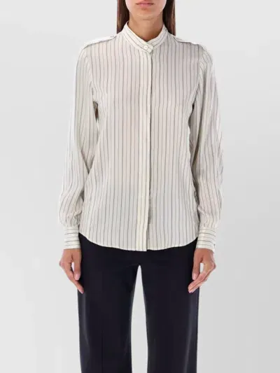 Isabel Marant Striped Long Sleeved Shirt In Grey