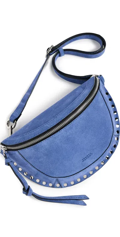 Isabel Marant Skano Stud Crossbody Bag In Faded Blue