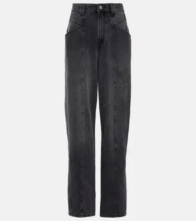 Isabel Marant Vetan Straight Jeans In Beige