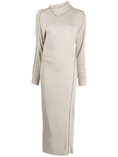 Isabel Marant Gemmy Asymmetric Maxi Dress In Beige