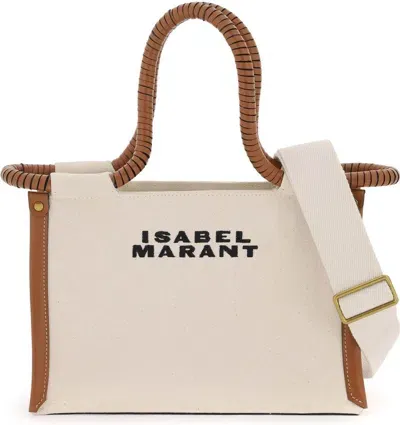 Isabel Marant Toledo Leather-trimmed Embroidered Canvas Tote In Multicolor