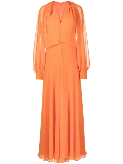 Isabel Sanchis Illusion V-neck Top And Trousers Set In Orange