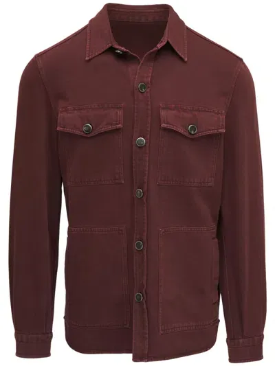 Isaia Cotton Shirt In Red