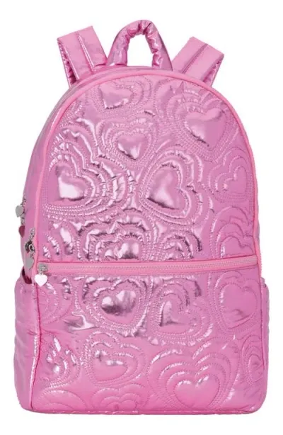 Iscream Kids' Quilted Heart Backpack In Pink