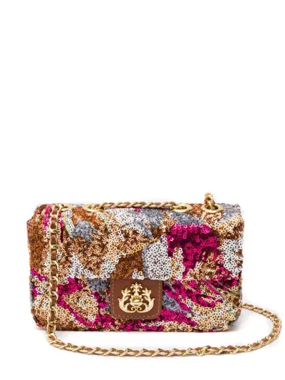 Isla Anne Sequinned Shoulder Bag In Pink