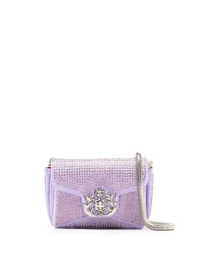 Isla Crystal-embellished Logo-plaque Shoulder Bag In Purple