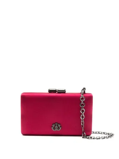 Isla Eva Logo-plaque Clutch Bag In Red