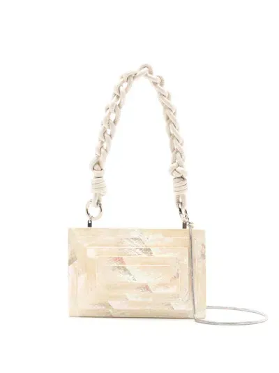 Isla Geometric Mother-of-pearl Shoulder Bag In Neutrals