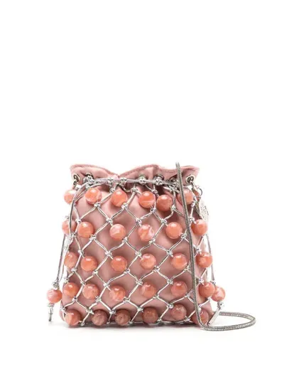 Isla Lara Bead-detailing Shoulder Bag In Orange